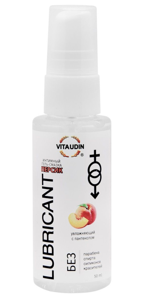 Интимный гель-смазка на водной основе VITA UDIN с ароматом персика - 50 мл. купить в секс шопе
