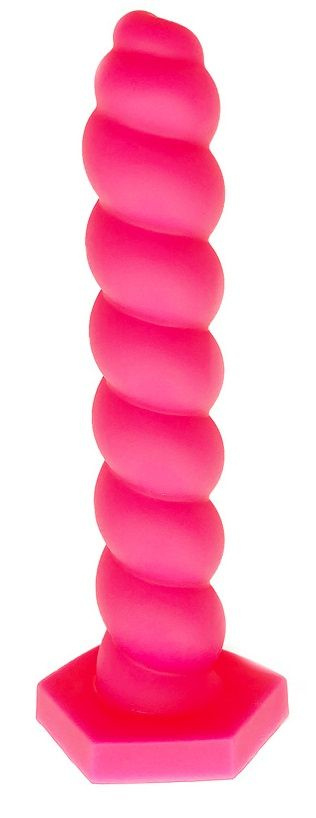 Ярко-розовый винтовой анальный стимулятор X-MEN - 24 см. купить в секс шопе