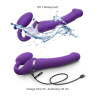 Фиолетовый безремневой вибрострапон Vibrating Bendable Strap-On - size L купить в секс шопе