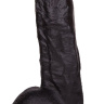 Чёрный фаллоимитатор с красной головкой - 17 см. купить в секс шопе