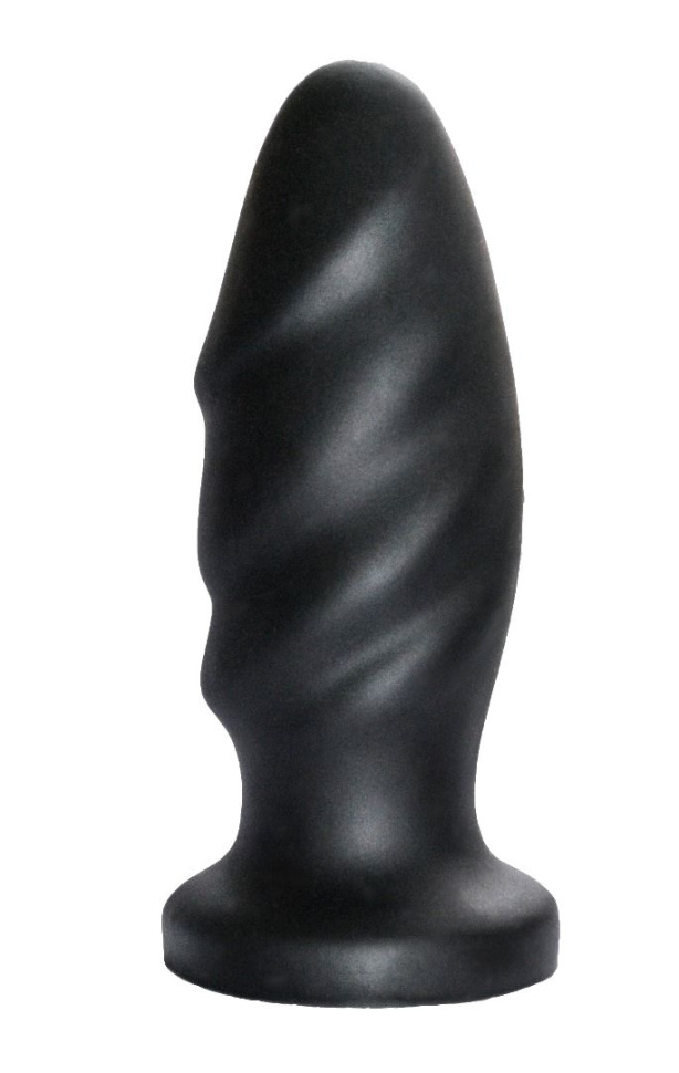 Чёрный спиралевидный анальный плаг - 12,9 см. купить в секс шопе