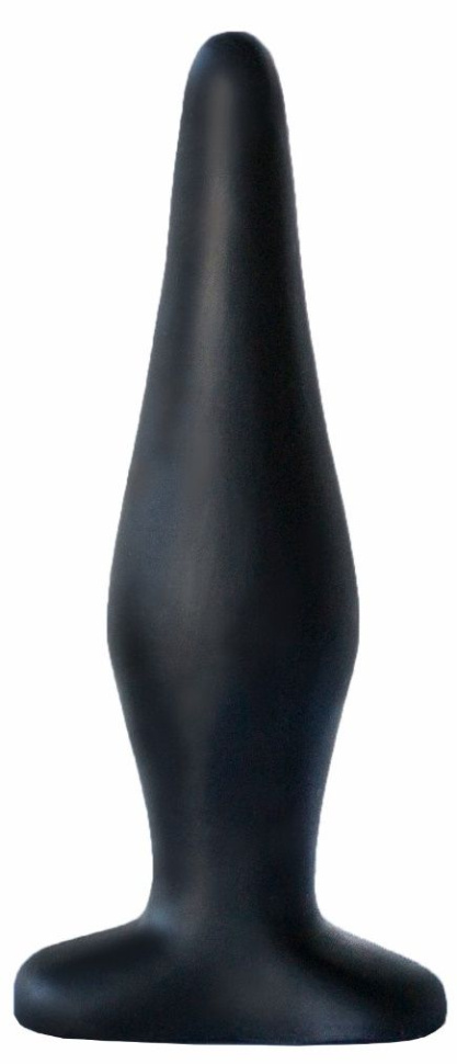 Черный конический анальный плаг - 14 см. купить в секс шопе