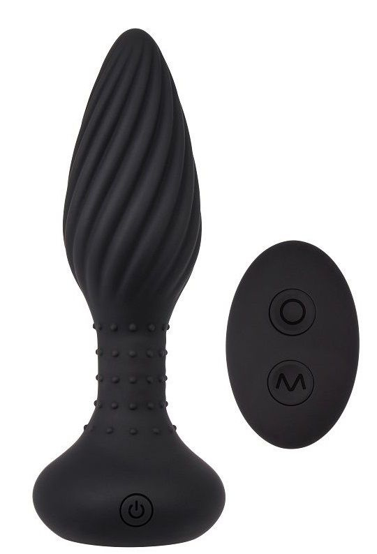 Черный анальный вибростимулятор Frisky Beaded Plug - 15,3 см. купить в секс шопе