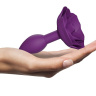 Фиолетовая анальная пробка с ограничителем-розой Open Rose Size S Butt Plug купить в секс шопе