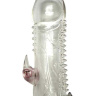 Прозрачная закрытая насадка с виброкоготком - 13 см. купить в секс шопе
