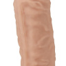 Телесный фаллоимитатор-супергигант с мошонкой на присоске - 42 см. купить в секс шопе