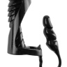Чёрная насадка с анальной втулкой Extreme Enhancer with Anal Plug - 9,6 см. купить в секс шопе