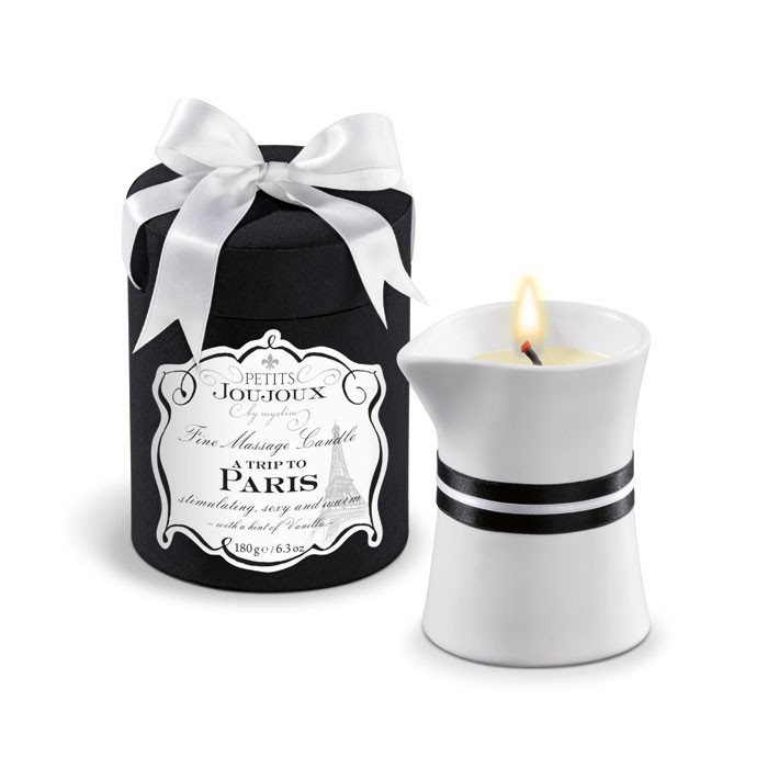 Массажное масло в виде большой свечи Petits Joujoux Paris с ароматом ванили и сандала купить в секс шопе