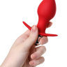 Красная анальная вибровтулка Glam - 9,7 см. купить в секс шопе