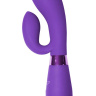 Фиолетовый вибратор Gina с клиторальным отростком - 20 см. купить в секс шопе