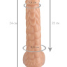 Телесный реалистичный фаллоимитатор с чешуйками на присоске - 24 см. купить в секс шопе