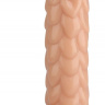 Телесный реалистичный фаллоимитатор с чешуйками на присоске - 24 см. купить в секс шопе