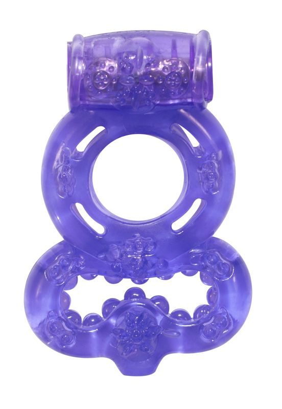 Фиолетовое эрекционное кольцо Rings Treadle с подхватом купить в секс шопе