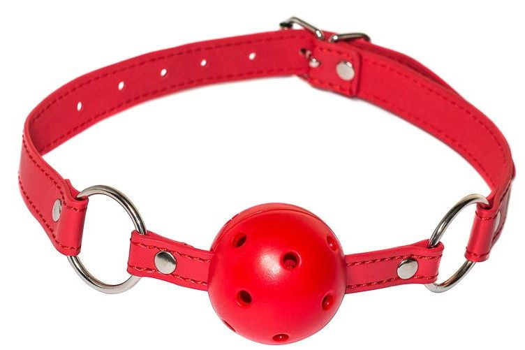 Красный кляп-шарик Firecracker купить в секс шопе