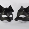 Черная кожаная маска  Лиса  купить в секс шопе