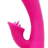Ярко-розовый рельефный вибратор-кролик QUEJOY - 25 см. купить в секс шопе
