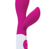 Ярко-розовый вибратор Lilu с клиторальным стимулятором - 20 см. купить в секс шопе