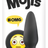 Черная силиконовая пробка среднего размера Emoji OMG - 10,2 см. купить в секс шопе