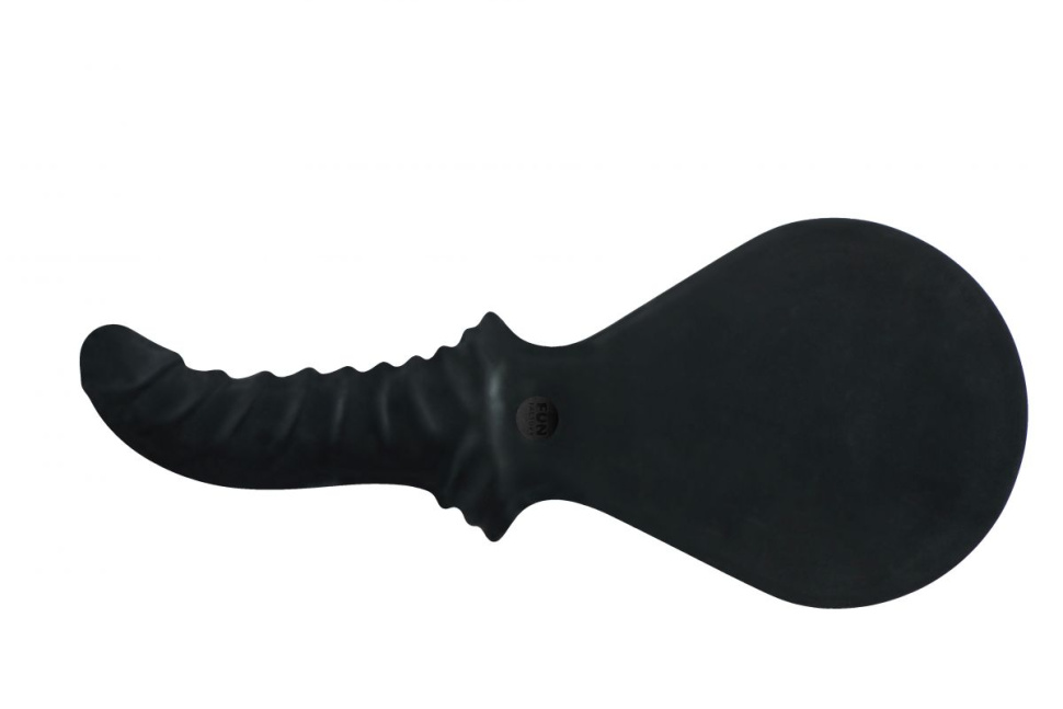 Чёрный силиконовый пэддл BÜCK DICH с рукоятью-фаллосом для стимуляции точки G или простаты купить в секс шопе