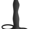 Черная вибронасадка для двойного проникновения Flirtini - 15,9 см. купить в секс шопе