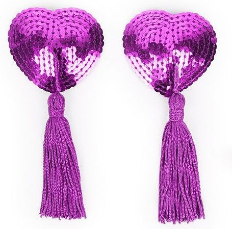 Фиолетовые пэстисы с кисточками купить в секс шопе