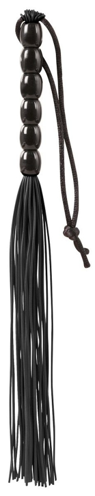 Чёрная мини-плеть из резины Rubber Mini Whip - 22 см. купить в секс шопе