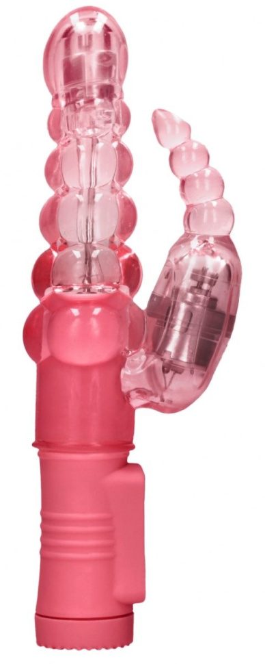 Розовый вибратор-кролик Rotating Bubbles - 23,2 см. купить в секс шопе