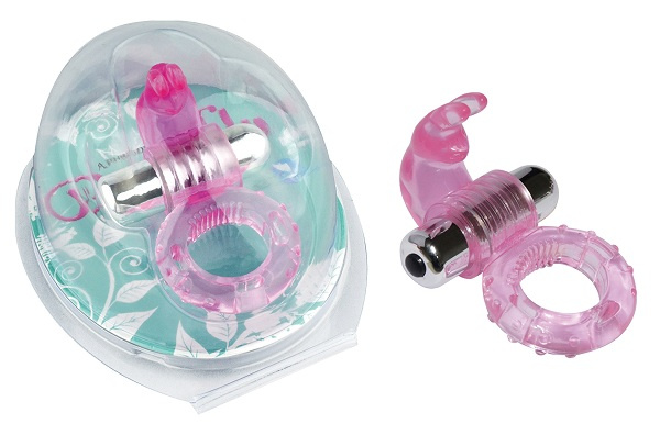 Розовое эрекционное виброкольцо с зайчиком 7 Speed Rabbit Cock Ring купить в секс шопе