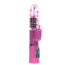 Розовый вибратор-бабочка с ротацией - 25,5 см. купить в секс шопе