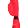 Красный вибратор Gina с клиторальным отростком - 20 см. купить в секс шопе