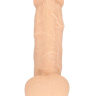 Телесный фаллос с мошонкой для трусиков с плугом - 17,8 см. купить в секс шопе