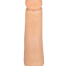 Фаллоимитатор с мошонкой и отверстием для крепления на плуг Харнесс - 17,8 см. купить в секс шопе