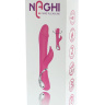 Розовый ротатор NAGHI NO.21 RECHARGEABLE DUO VIBRATOR с клиторальным отростком купить в секс шопе