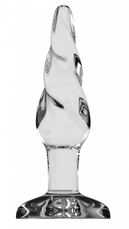 Прозрачная витая анальная пробка Bottom Line 5  Model 5 Glass - 13 см. купить в секс шопе