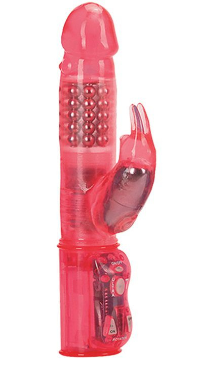 Розовый вибромассажёр с металлическими шариками - 17 см. купить в секс шопе