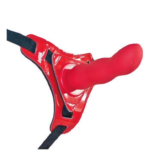 Женский страпон Erokay красного цвета - 14 см.  купить в секс шопе