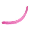 Розовый двусторонний фаллоимитатор из упругого геля - 42 см. купить в секс шопе