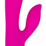 Ярко-розовый вибратор-кролик из силикона - 19 см. купить в секс шопе
