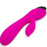 Ярко-розовый вибратор-кролик из силикона - 19 см. купить в секс шопе