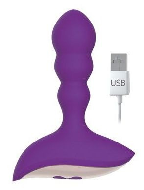 Фиолетовый анальный вибромассажер купить в секс шопе