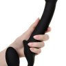 Черный безремневой страпон Silicone Bendable Strap-On M купить в секс шопе