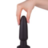 Чёрная анальная пробка с гладкой поверхностью - 18 см. купить в секс шопе