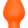 Оранжевая анальная пробка PLUG WITH SUCTION CUP - 13,4 см.  купить в секс шопе