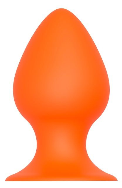 Оранжевая анальная пробка PLUG WITH SUCTION CUP - 13,4 см.  купить в секс шопе