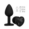 Черная силиконовая пробка с черным кристаллом - 7,3 см. купить в секс шопе