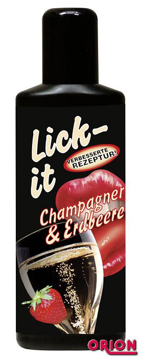 Смазка со вкусом клубники с шампанским Lick It - 50 мл. купить в секс шопе