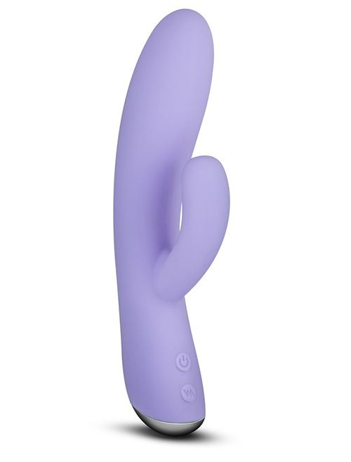 Фиолетовый вибратор с клиторальной стимуляцией Cecilia - 18,7 см. купить в секс шопе
