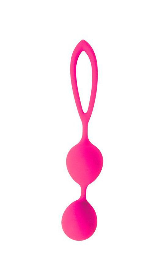 Розовые вагинальные шарики с петлёй Cosmo купить в секс шопе