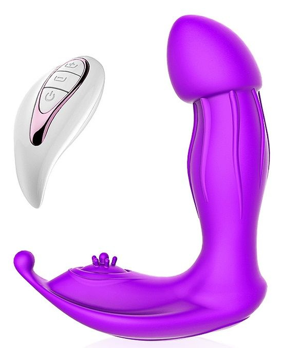 Фиолетовый вибратор WaveGod с пультом ДУ купить в секс шопе