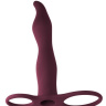 Бордовая вибронасадка для двойного проникновения Flirtini - 15,9 см. купить в секс шопе